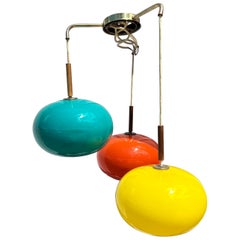 Mid-Century Modern 3 Globe Pendant Hanging Light by Prescolite