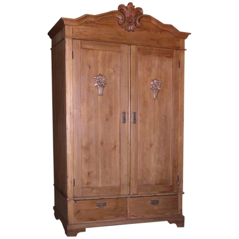 Antique Armoire With Carved Details For, Antique Armoire With Drawers