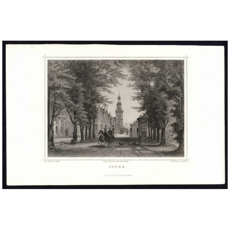 Antique Print of the Frisian Village of Joure in The Netherlands, 1863 For Sale