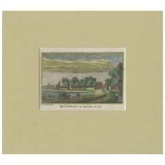 Antique Print of the Village of Oetewaal, The Netherlands, C.1730