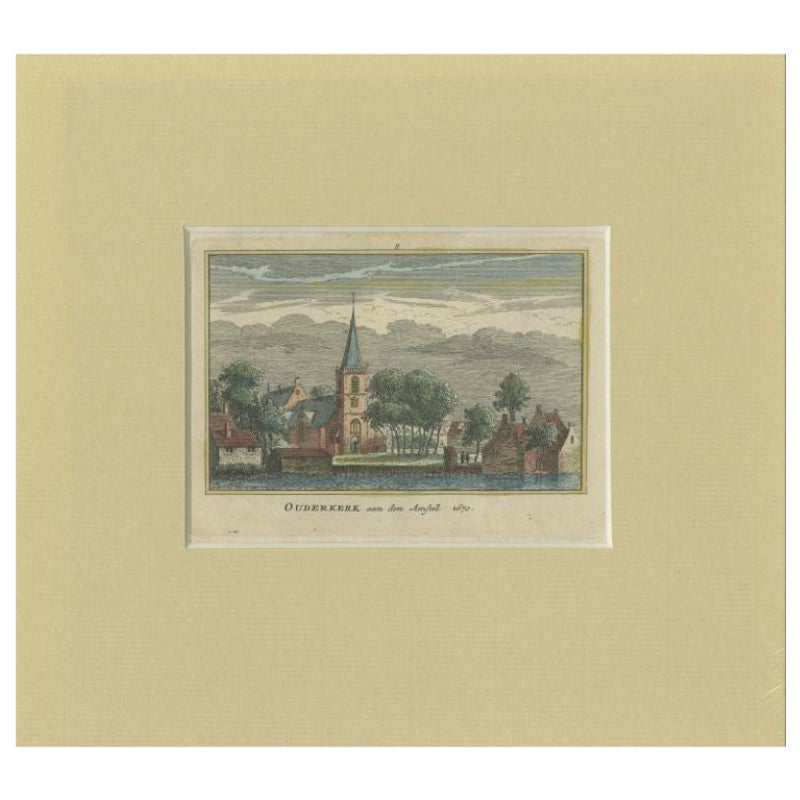 Antique Print of the Village of Ouderkerk Aan De Amstel, The Netherlands, C.1730 For Sale