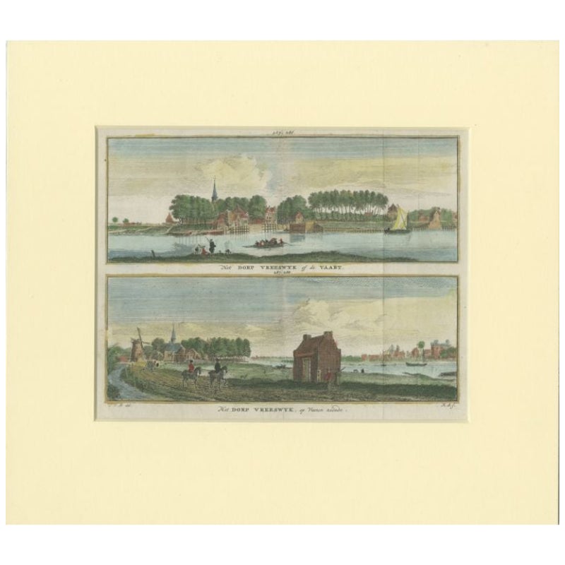 Antique Print of the Village of Vreeswijk, The Netherlands, C.1760 For Sale