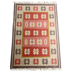Alice Wallebäck Rug Swedish Flat Weave Röllakan Carpet Wool Scandinavian Modern