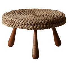 Vintage Audoux & Minet Rope Side / Coffee Table, France, 1940s/50s
