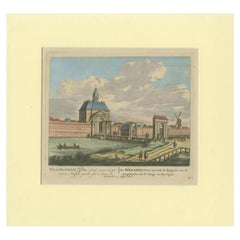 Antique Print of the 'Weesperpoort' in Amsterdam by Schenk, c.1708