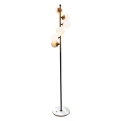 Stilnovo Floor Lamp Bass Marbre Iron Glass 1950 Italy