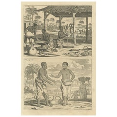 Antique Print of a Market in Jaffna in Ceylon 'Nowadays Sri Lanka', C.1730