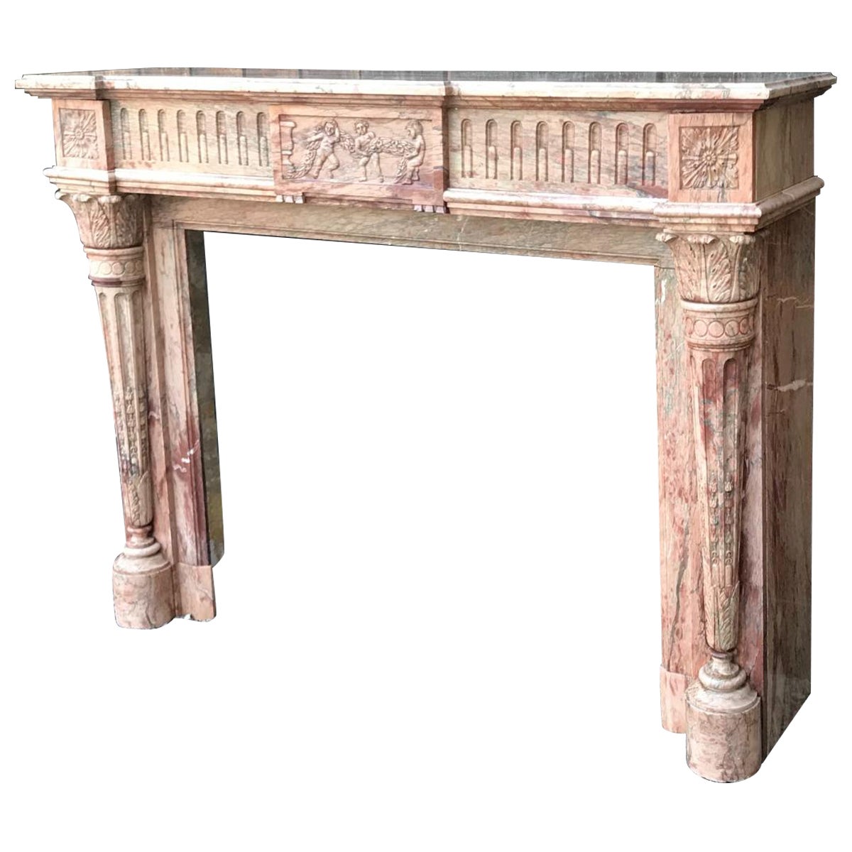Fireplace Louis XVI Style Marble Campan For Sale