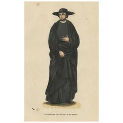 Antique Print of a Member of the Congregation of the Mission, 1845