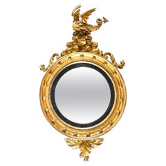 Used 19th Century Carved Giltwood Convex Mirror