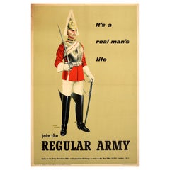 Original Vintage British Army Royal Life Guards Recruitment Poster Marc Stone