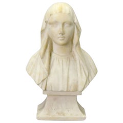 Sculpture of the Virgin in Alabaster, 19th Century