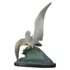 Vintage Animal Spelter Representing a Pigeon Signed Loriot