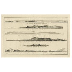 Dutch Antique Engraving with Coastal Views of Asia by Cook, 1803