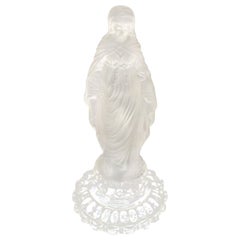 Sculpture of the Virgin in Frosted Glass, 1900 Period