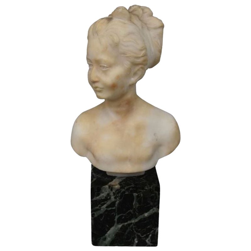 19th Century French Marble Bust of a Young Woman at 1stDibs
