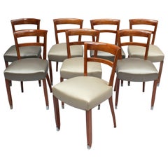 Set of 8 Fine French 1930s Dining Chairs by Jules Leleu (Dining Table Available)