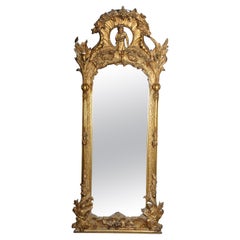 Vintage Historicism Mirror, Around 1870, Gilded