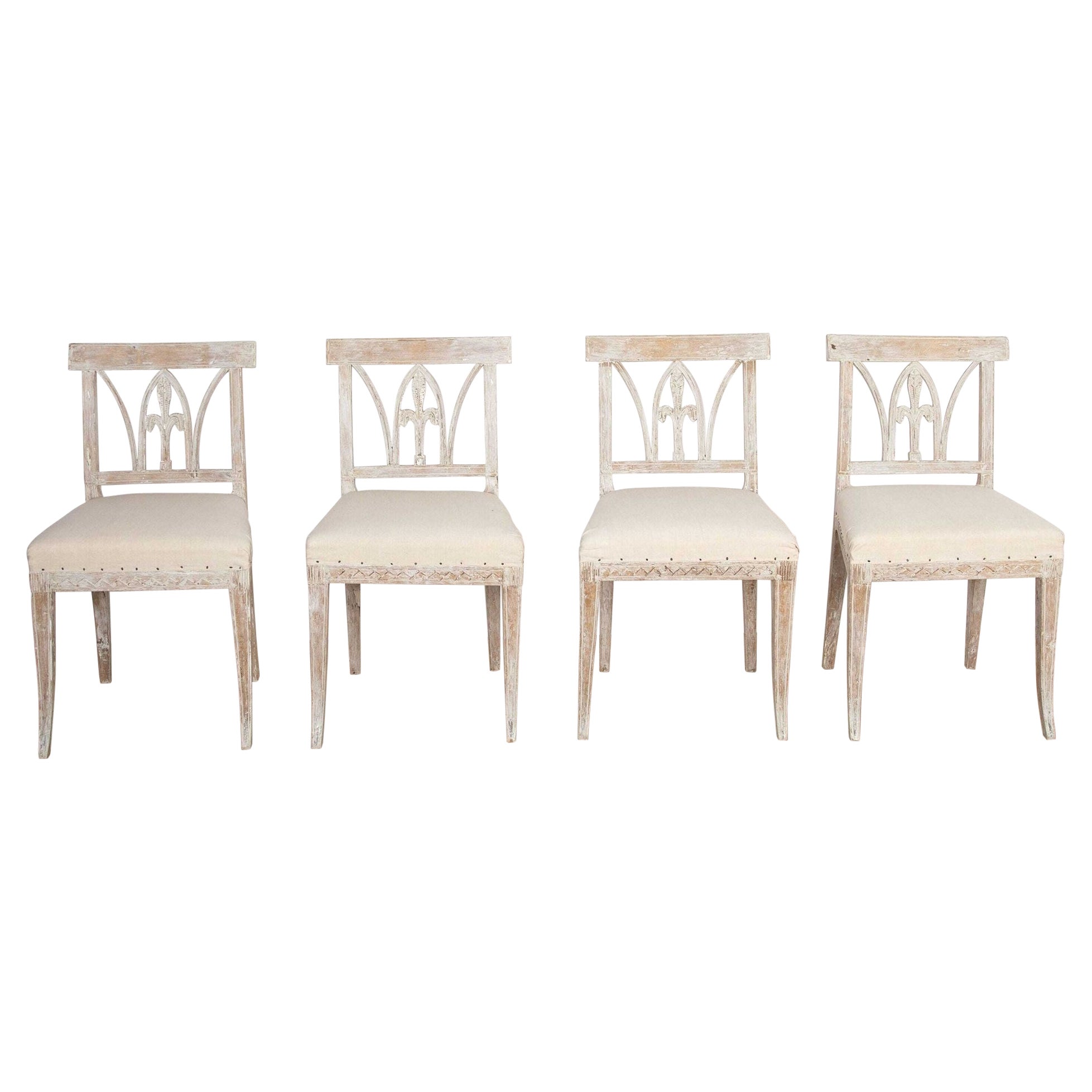 Set of Four 18th Century Gustavian Dining Chairs