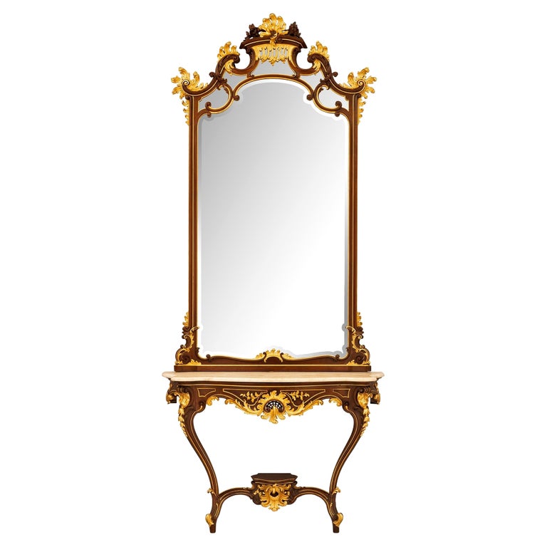 Console et miroir d'époque Belle Poque du 19ème siècle attribués à Linke En  vente sur 1stDibs
