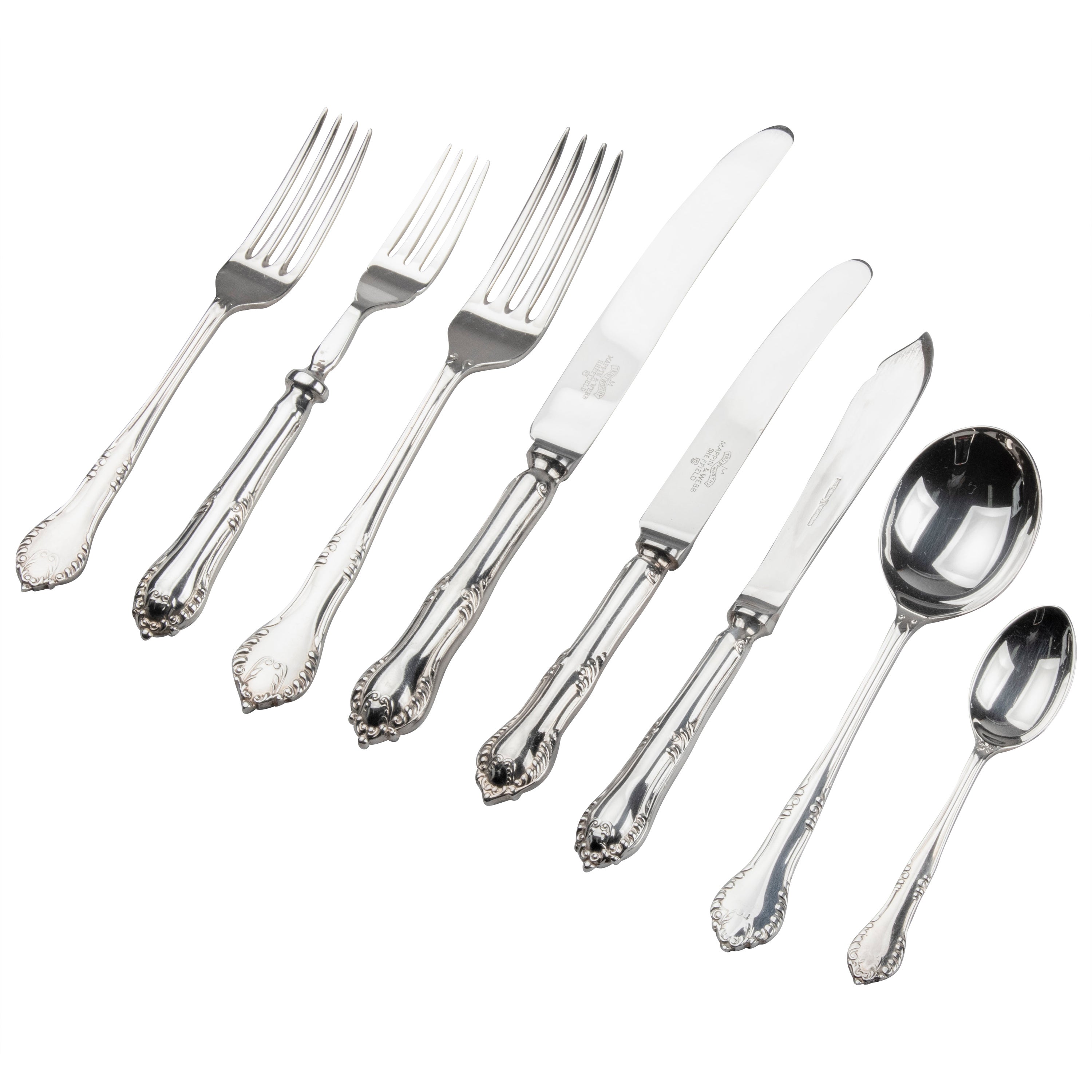 79-Piece Set of Silver Plated Flatware for 8 Persons by Mappin & Webb