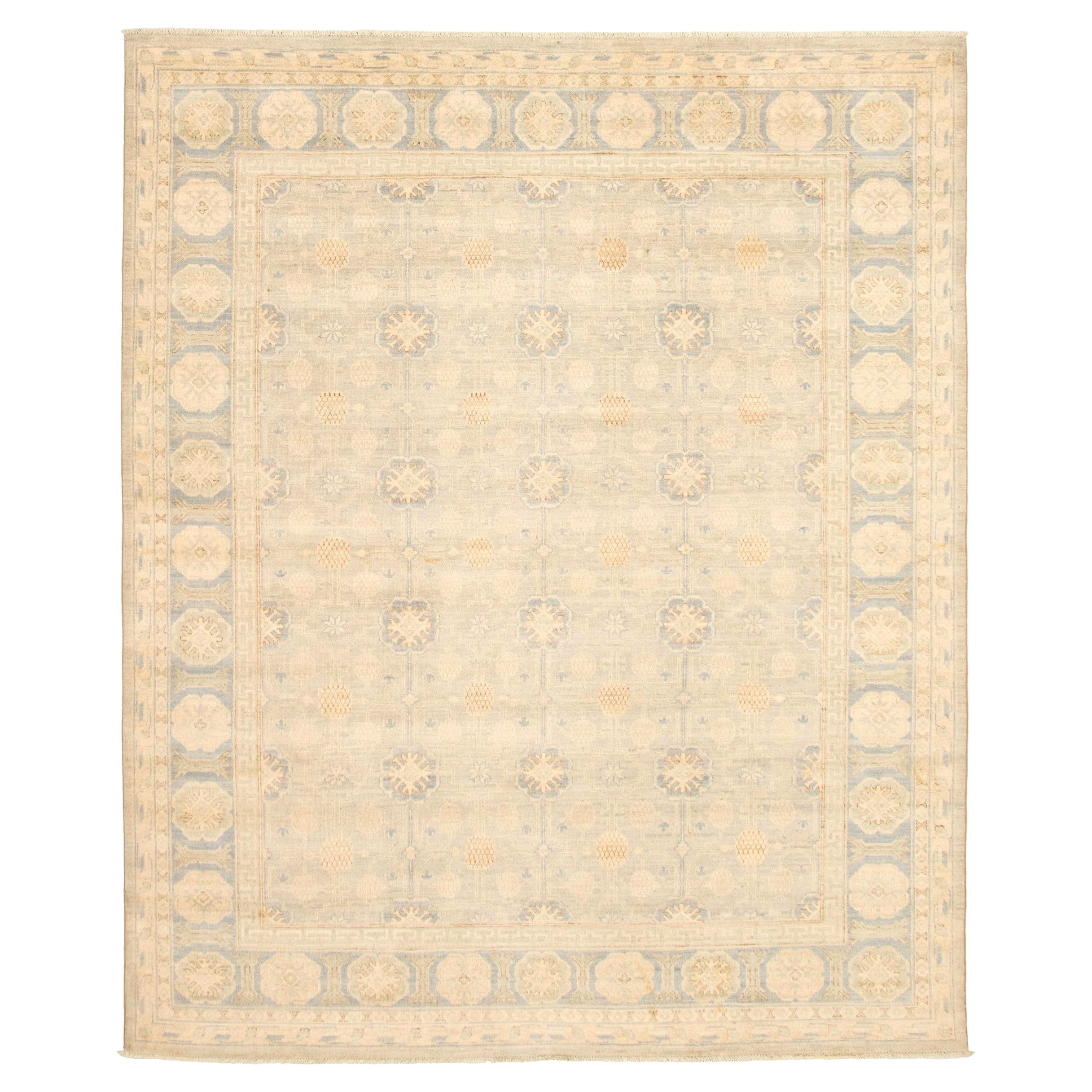 Transitional Wool Hand-knotted Persian Khotan Carpet, 8' x 10'