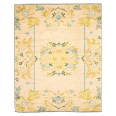Formal & Transitional Pastel Persian Oushak Carpet - 9'x12'