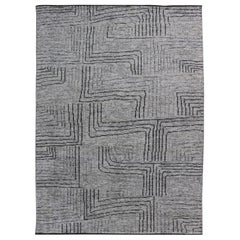 Modern Hand Knotted Design with All Neutral Colored Rug