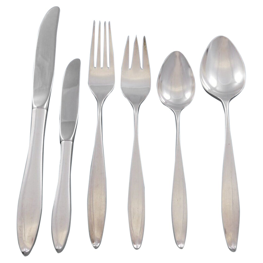 Vespera by Towle Sterling Silver Flatware Set for 12 Service 86 Pieces Modern For Sale