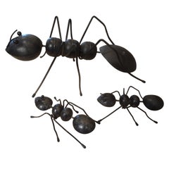 Set of Vintage Brutalist Decorative Iron Ants
