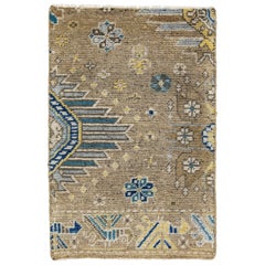 Transitional Khotan Style Handmade Brown Custom Wool Rug
