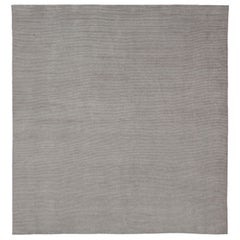 Großer quadratischer moderner Teppich mit minimalistischem  Entwurf in Weiß und Beige