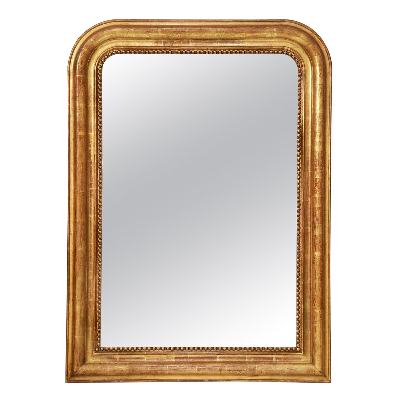 Louis Philippe Arch Top Gilt Mirror from France (H 39 1/2 x W 28 3/4)