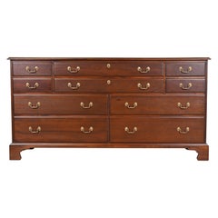 Used Henkel Harris Georgian Solid Mahogany Ten-Drawer Dresser, Newly Refinished