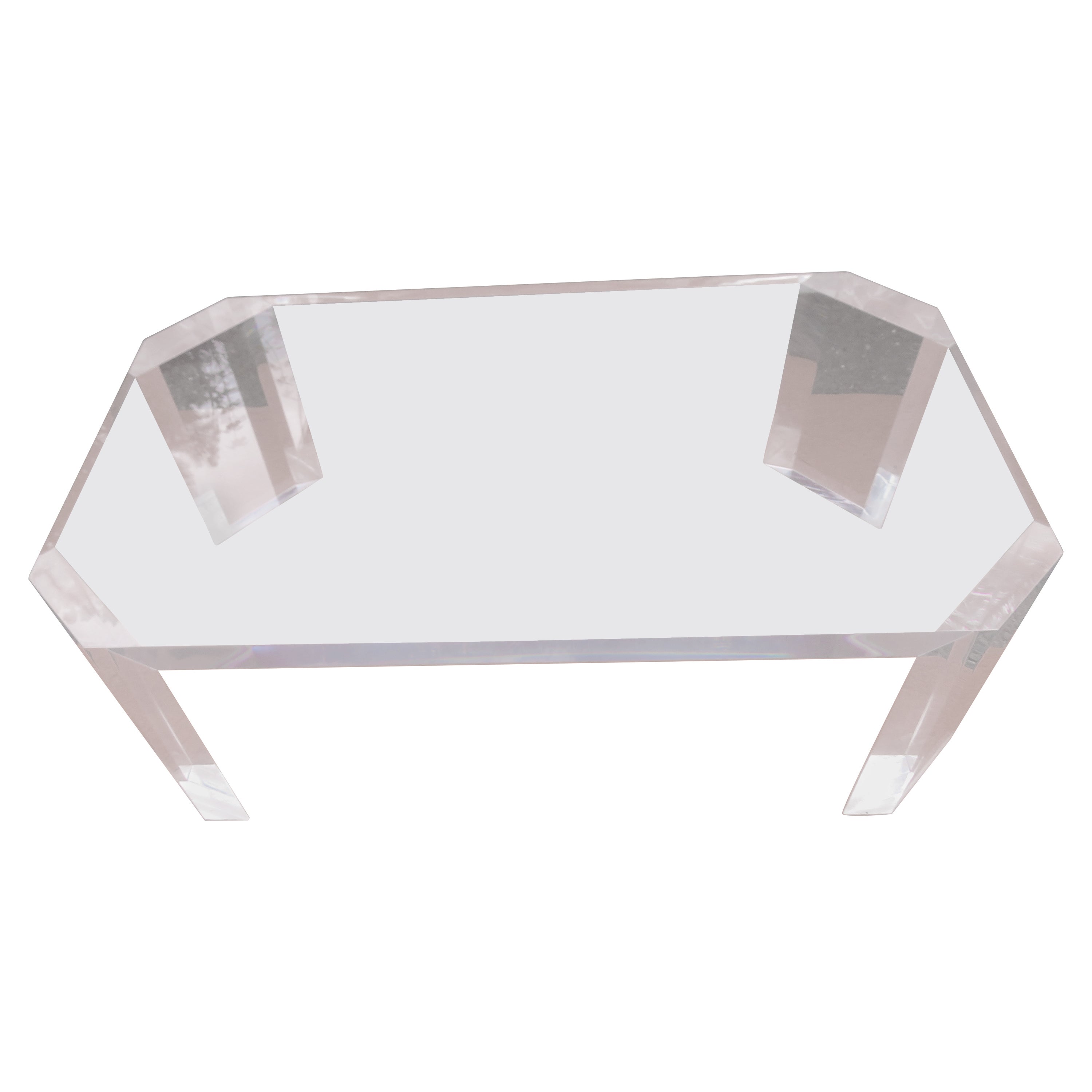 Sparkling Lucite Coffee Table by Charles Hollis Jones "L'AMI"