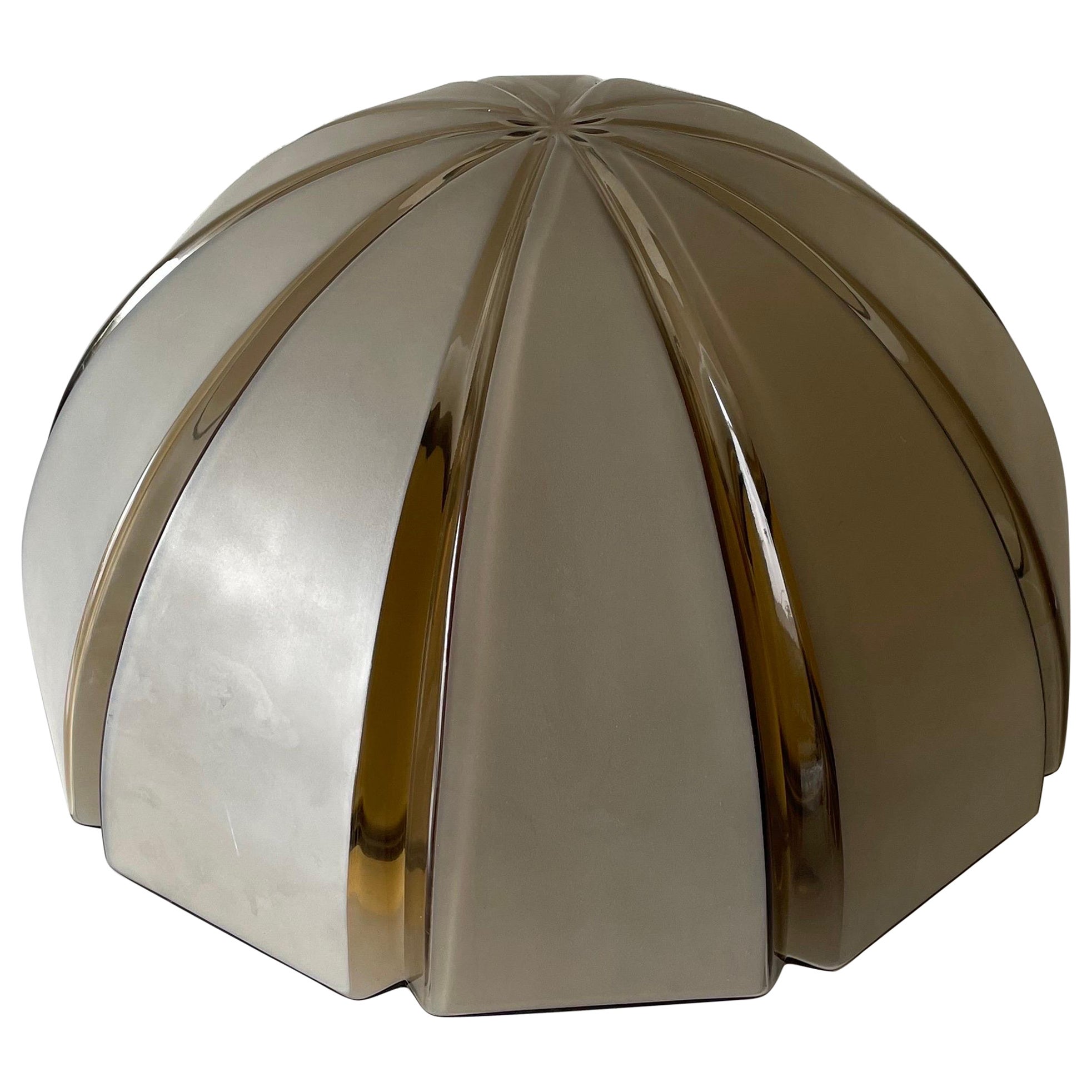 Dome Design Grey Glass Wall or Ceiling Lamp by Peill Putzler, 1970s, Germany For Sale