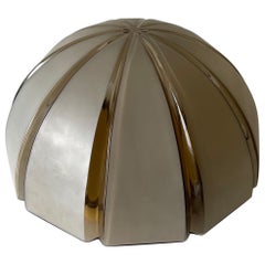 Dome Design Grey Glass Wall or Ceiling Lamp by Peill Putzler, 1970s, Germany