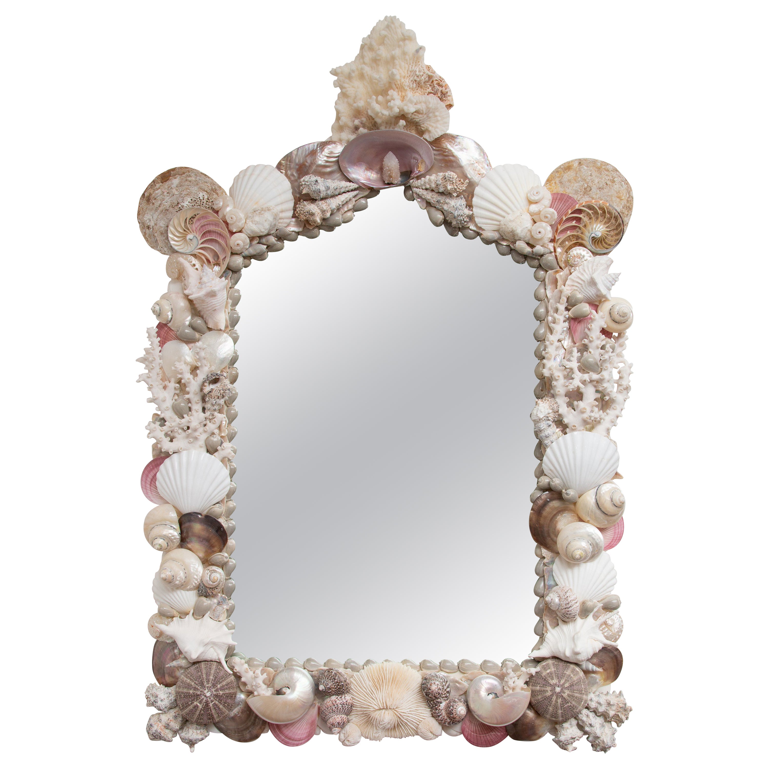 Fabulous Shell Encrusted Wall Mirror For Sale