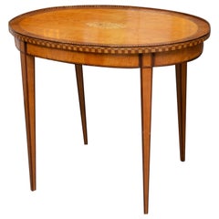 19th Century Oval George III Style Satinwood Side Table