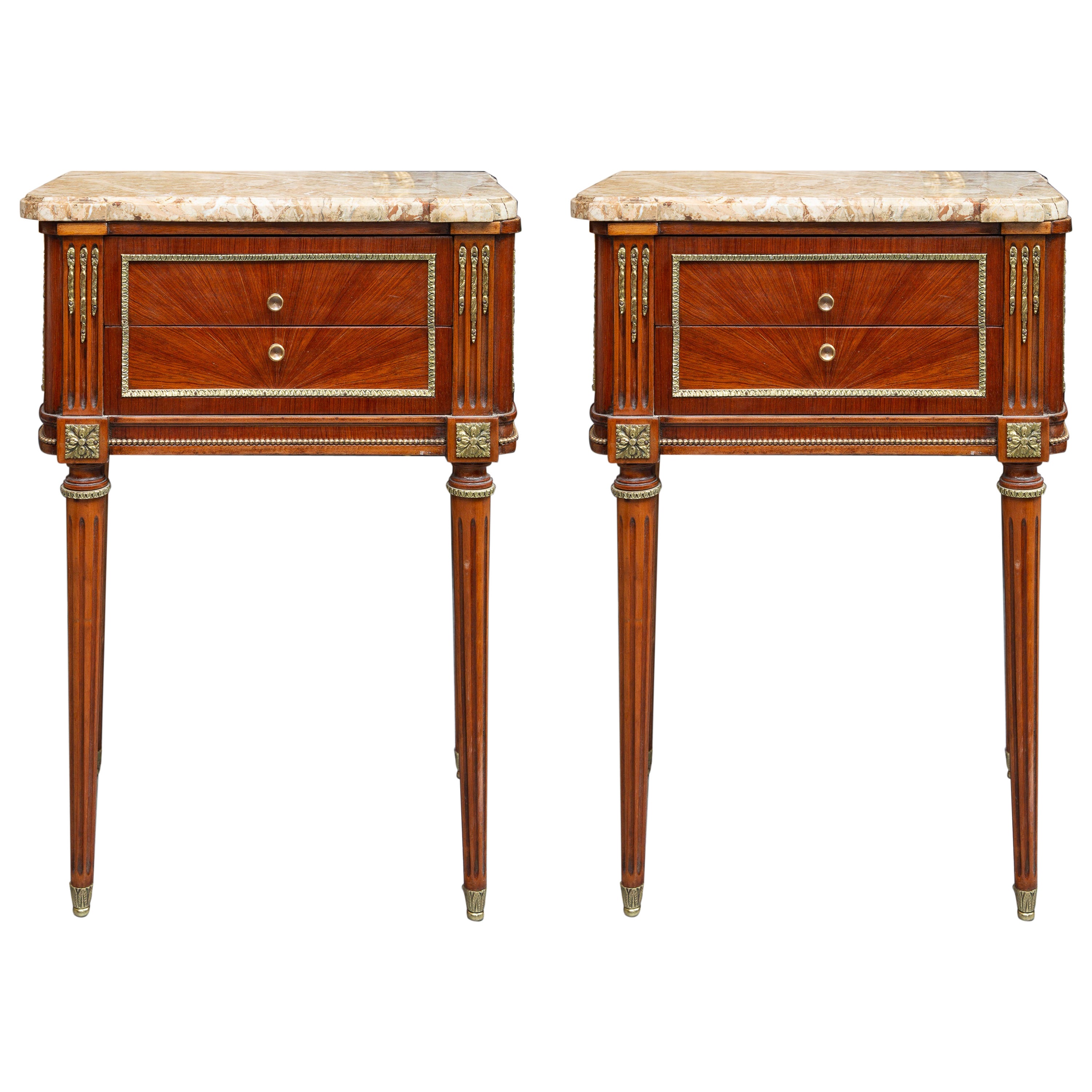Pair of Louis XIV Style Two Drawer Chests For Sale
