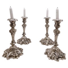 Set of 4 Howard & Co. Sterling Silver 1901 Candlesticks in Baroque Revival Style