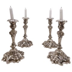 Set of 4 Howard & Co. Sterling Silver 1901 Candlesticks in Baroque Revival Style