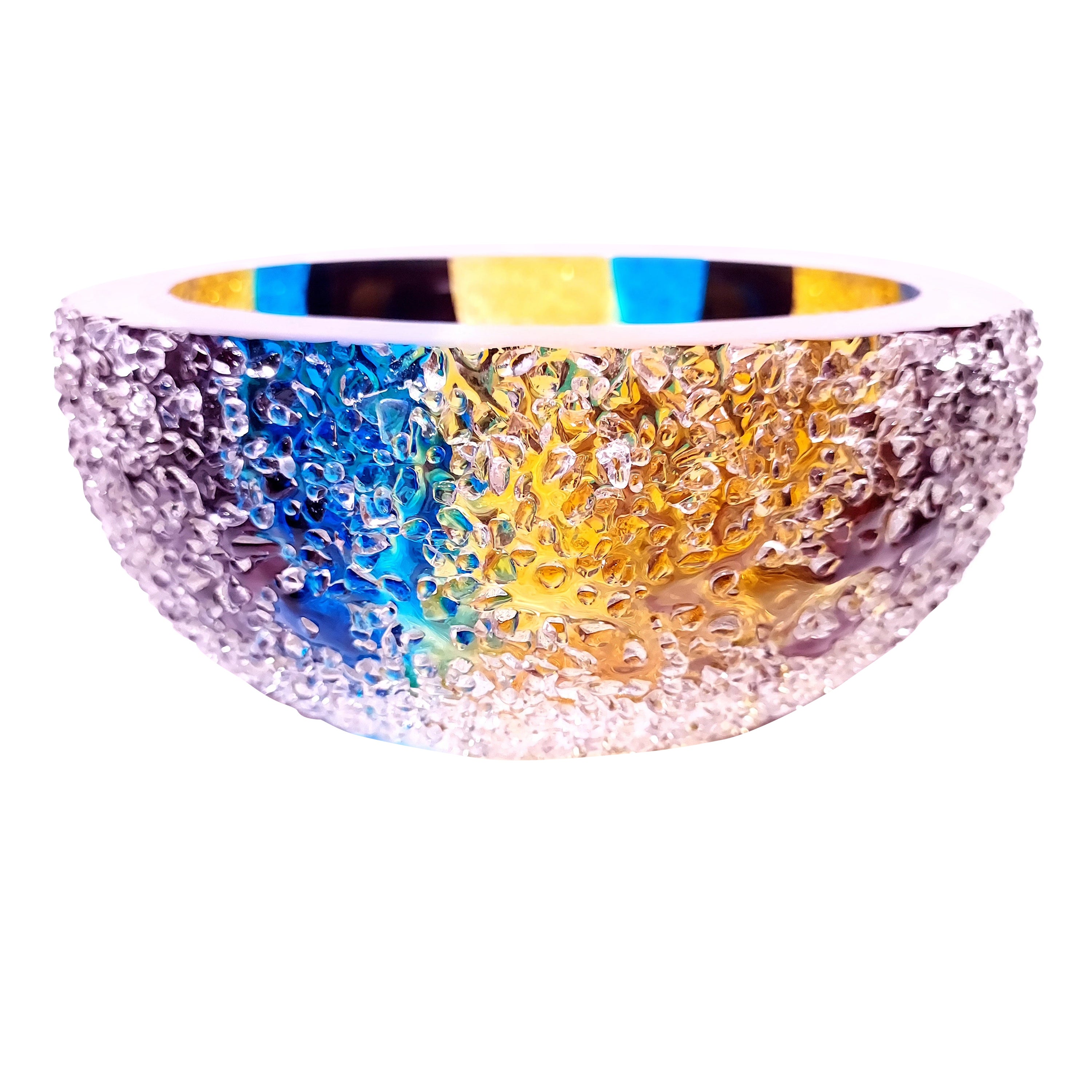 CYM Kristallfarbene Schalen, handgefertigtes zeitgenössisches luxuriöses Glasgefäß