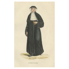 Antiker Druck eines Augustinianischen aus Flandern, 1845