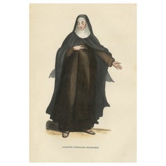 Antique Print of Augustinian of Portugal, 1845