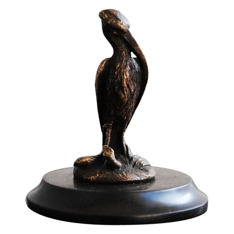 Animal Bronze with Heron on Base, 1900 Period For Sale