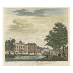 Antiker Druck zweier Synagogen in Amsterdam, Niederlande, um 1760