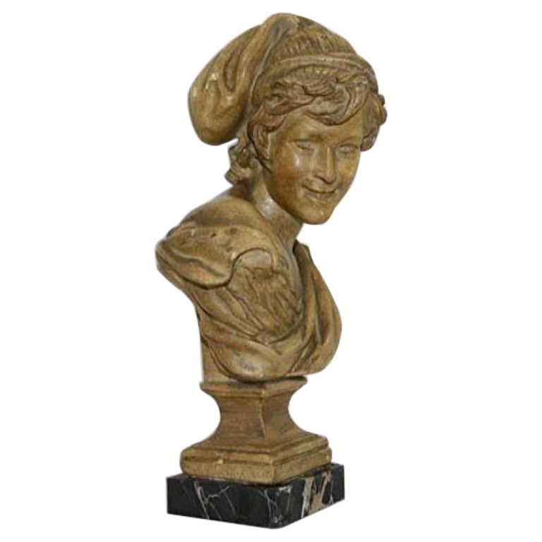 The Neapolitan Fisherman Plaster Bust by JB Carpeaux For Sale