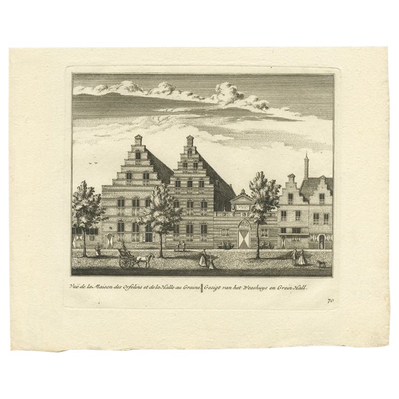 Antique Print of an Orphanage and Textile Factory, c.1800 For Sale