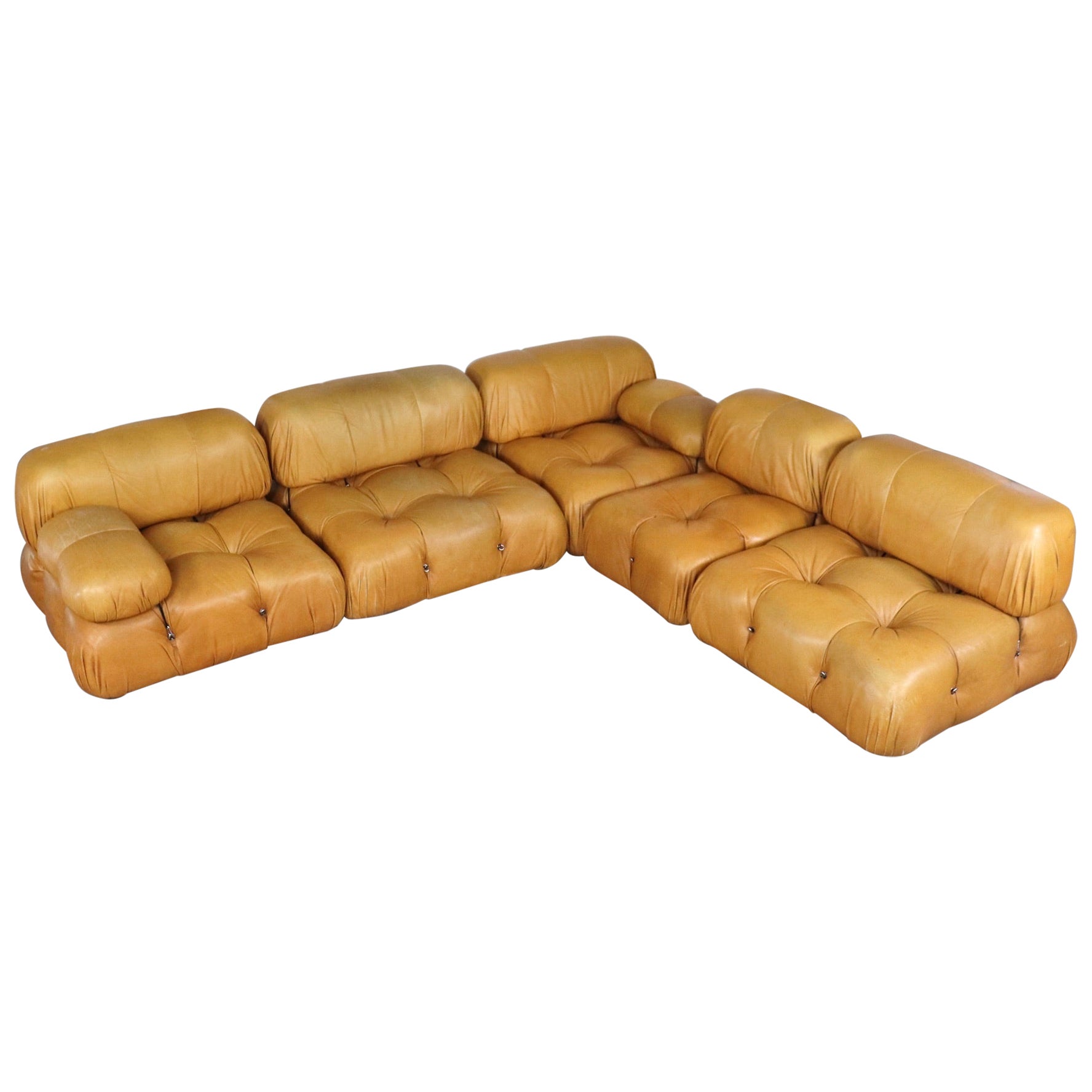 Mario Bellini 'Camaleonda' Modular Sofa in Original Cognac Leather at ...